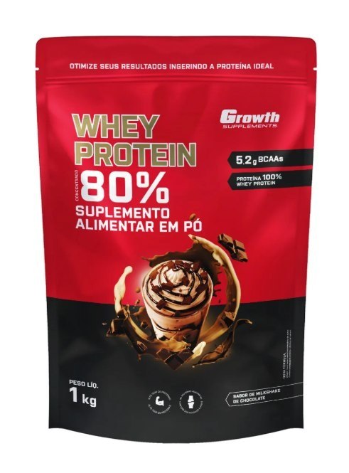 Whey Protein Concentrado 1kg Growth Supplements - Milkshake De Chocolate