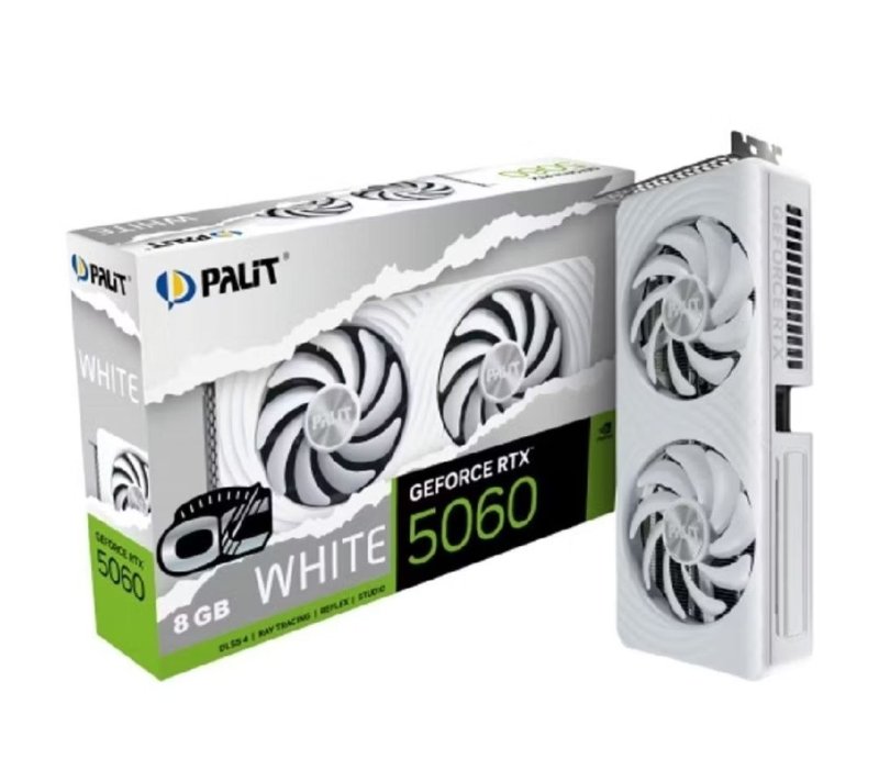 Placa de Video GeForce NVIDIA PALIT RTX 5060 WHITE OC 8GB GDDR7 NE75060U19P1-GB2063M