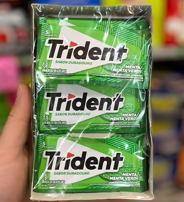 Cx Chiclete Trident Menta Sem Açúcar 21 un. 8g