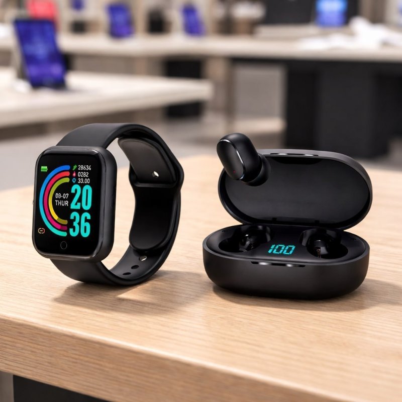 Relógio Digital Smartwatch GotWire Pro com Fone de Ouvido Bluetooth para Android e iOS - Preto
