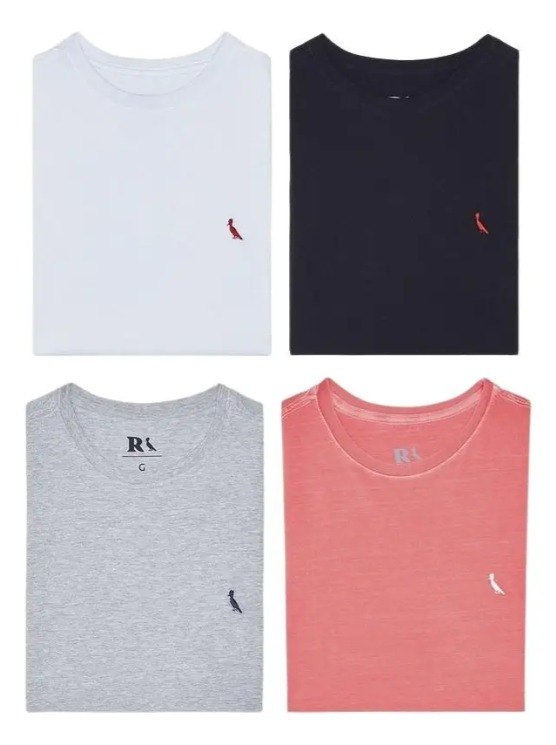 Kit 4 Camisetas Bordadas Brasa Suspiro E Gota Reserva + Frete Grátis