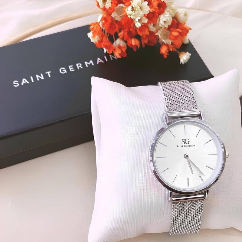Relógio Prateado Feminino Saint Germain Harlem Silver 32mm