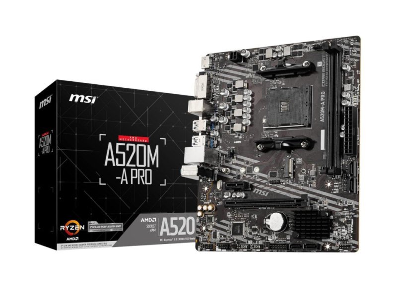 Placa-Mãe MSI A520M-A PRO AM4 MATX DDR4