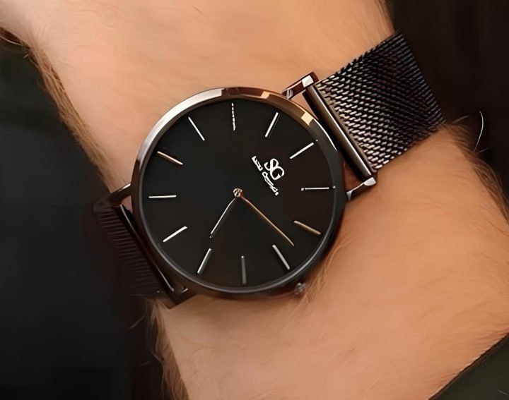 Relógio Unissex Preto Saint Germain Houston Full Black 40mm Fundo Preto