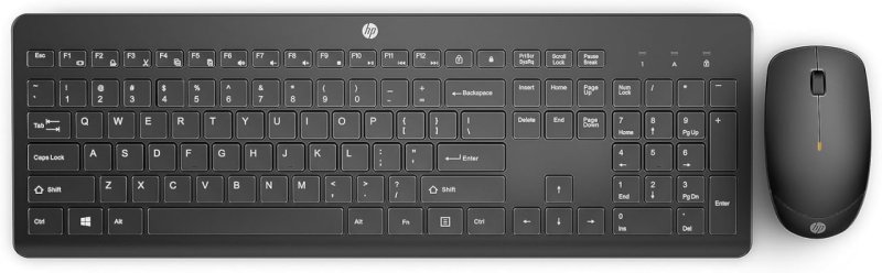HP Combo Teclado e Mouse 230 Sem Fio - Ergonômico, Digitação Silenciosa, 12 Meses de Bateria, Preto
