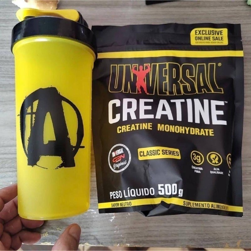 Suplemento Creatina Monohidratada 500g Refil + Coqueteleira - Universal Nutrition