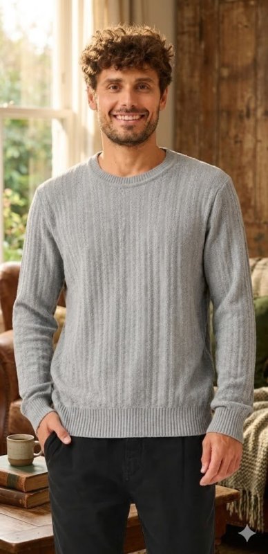 Suéter Masculino Texturizado De Tricot Turim Opus