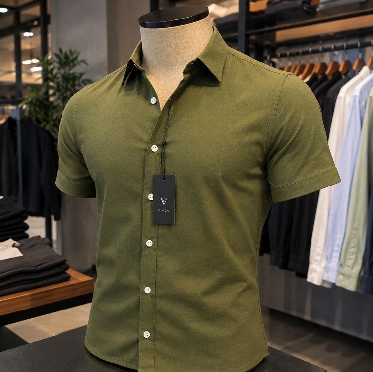 Camisa Social Masculino Linho Premium Manga Curta Casual