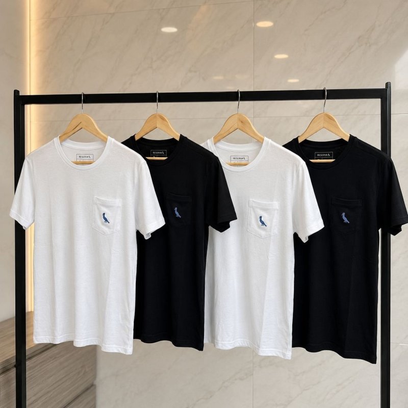 Kit 2 Camisetas Bolso Cb Pica-pau Xadrez Reserva + Frete Grátis