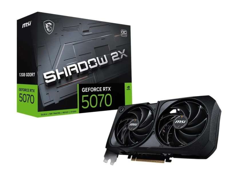 Placa de Vídeo MSI RTX 5070 Shadow 2X OC 12GB