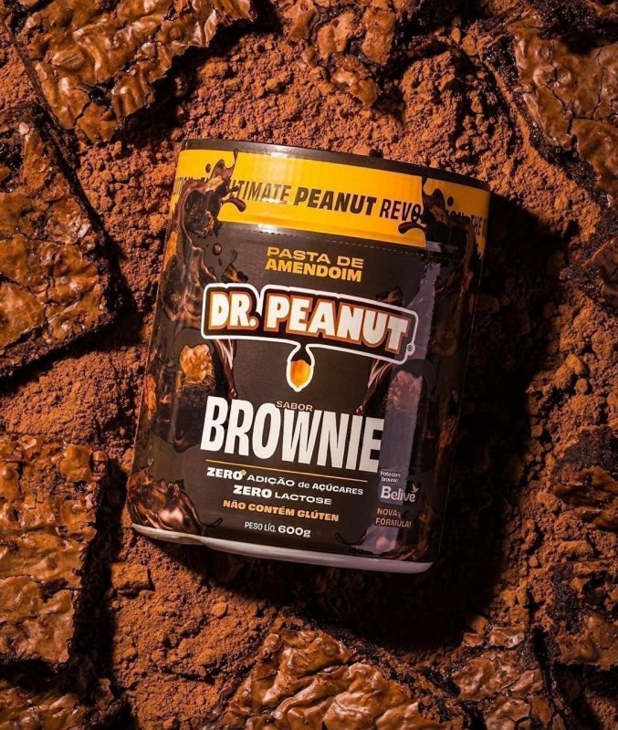 Pasta de Amendoim Dr. Peanut 600g Sabor Brownie com Whey
