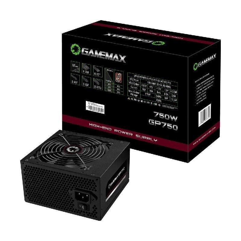 Fonte De Alimentacao 750w Gp750 80 Plus Bronze Gamemax Cor Preto