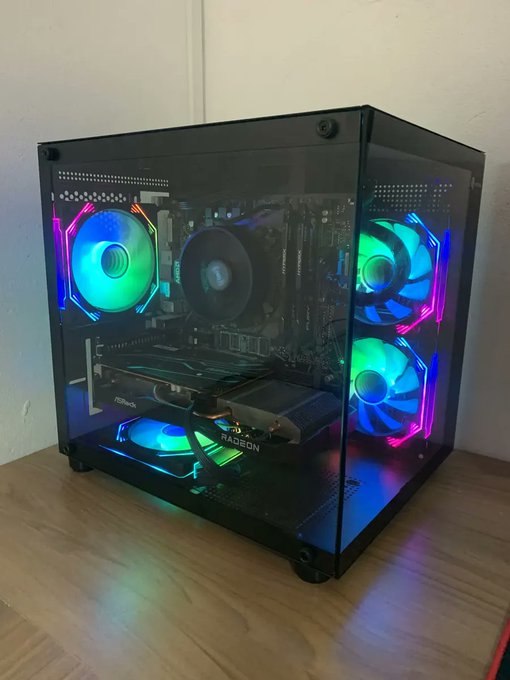 Gabinete Gamer Hayom Aquário Com 4 Cooler Fan Led RGB Preto + Frete Grátis