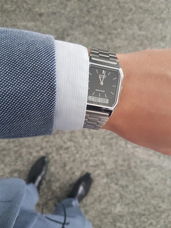 Relógio Casio Unissex Vintage Prata Aq-230a-1dmq