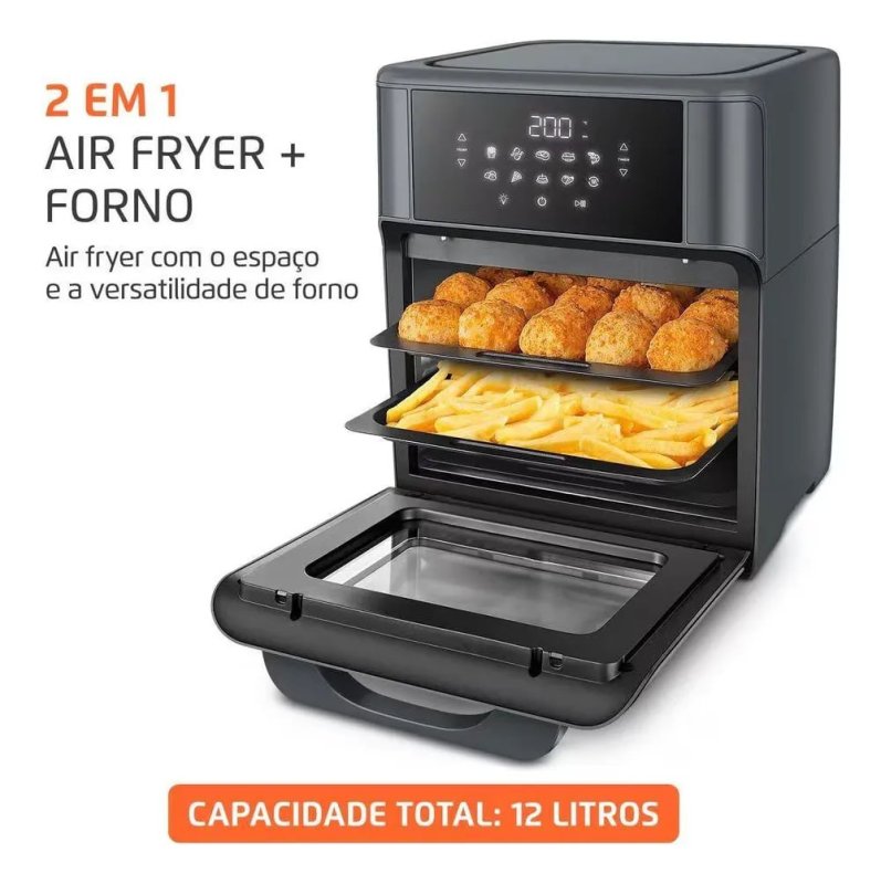Fritadeira Air Fryer Oven Afon12lfg 12L Digital 2000W Mondial