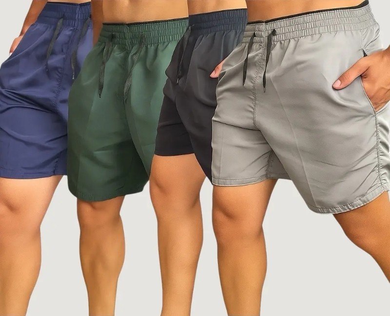 Short Tactel Masculino Bermuda Praia Casual Academia Bolso