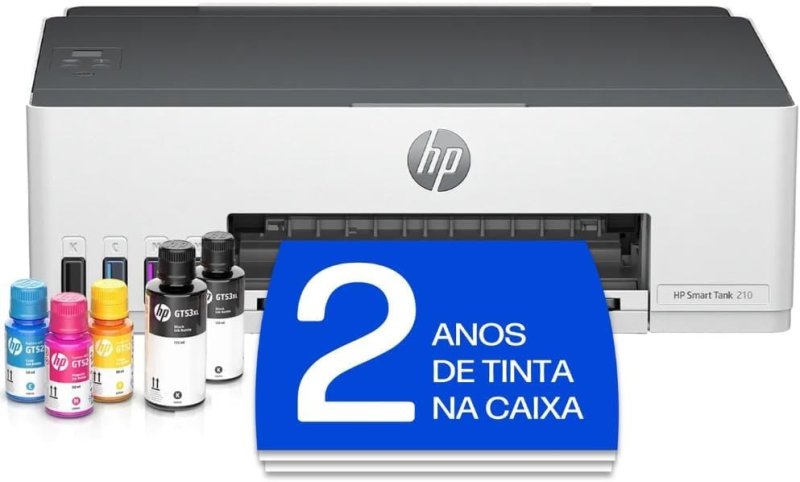 Impressora HP Smart Tank 210 com Tanque de Tinta Colorida - Com Wi-Fi