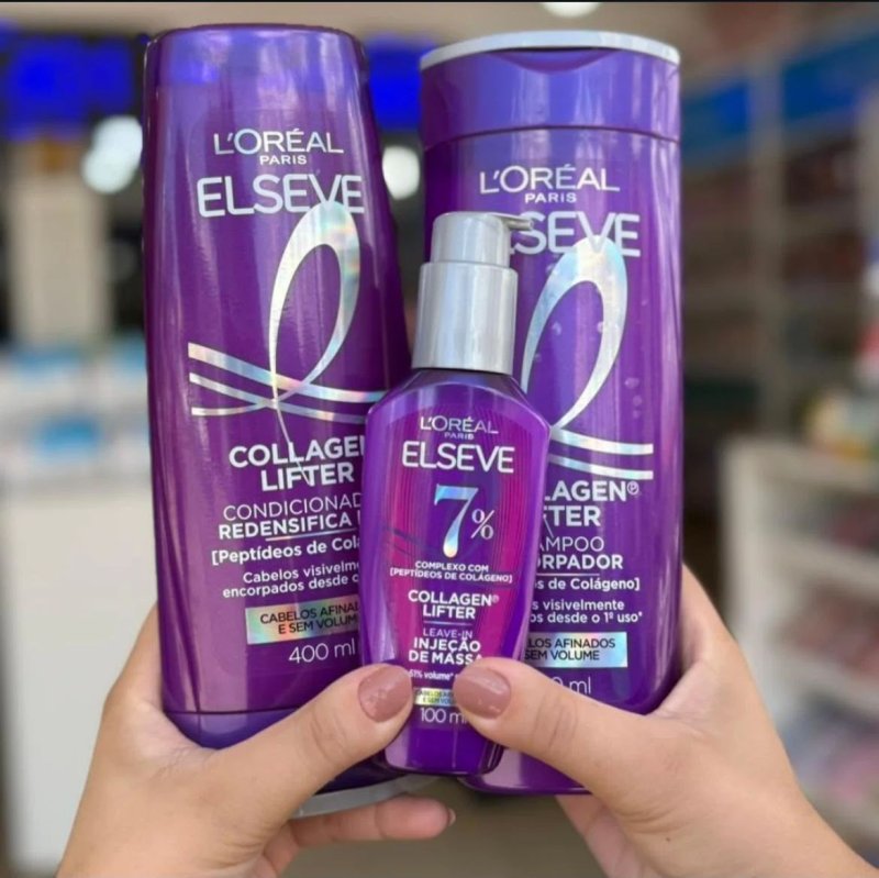 L'Oréal Paris Elseve Collagen Lifter Kit Shampoo, Condicionador e Sérum Leave-in