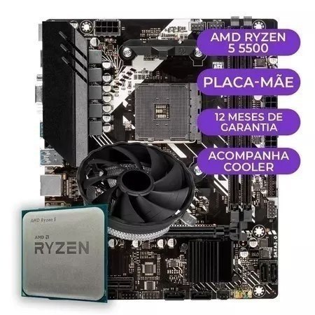 Kit Upgrade Gamer AMD Ryzen 5 5500 + B450m