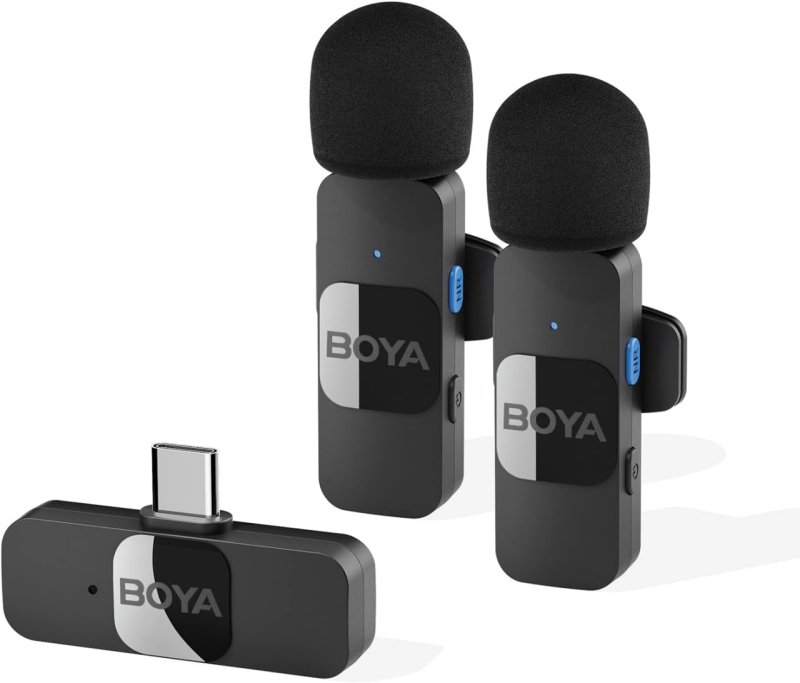 BOYA Microfone de lapela sem fio BY-V20
