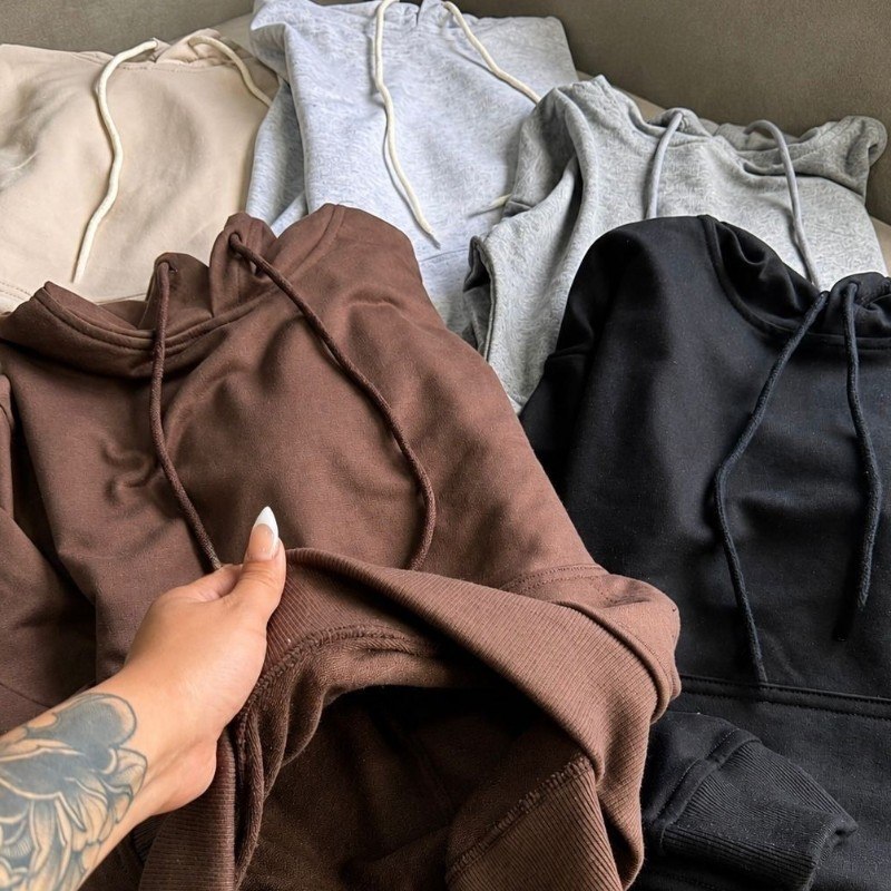 Blusa Moletom Canguru Liso Básico Premium Várias Cores