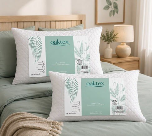 Kit C/2 Travesseiros Luxo Matelado Fibra Antialérgica 50x70 Branco