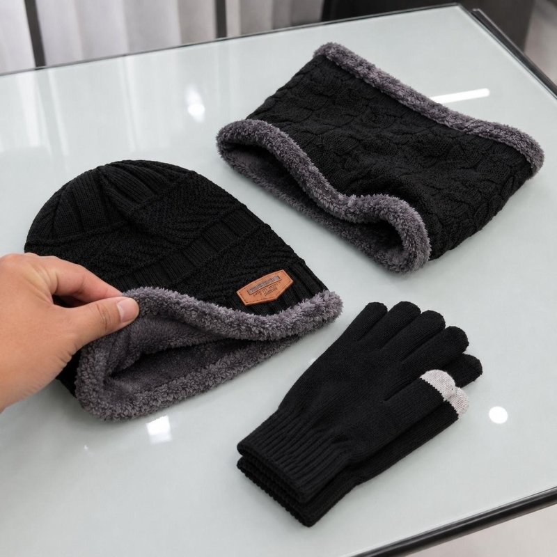 Kit De Frio Touca Gorro Luva Cachecol Meia Térmica Quente