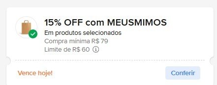 Cupom de 15% OFF em compras acima de R$79 no Mercado Livre