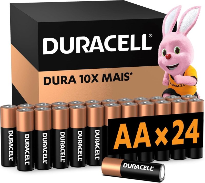 Duracell Pilhas Alcalinas AA Pequena Pack 24 Unidades – Dura até 10x Mais