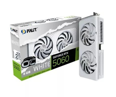 Placa de Video GeForce NVIDIA PALIT RTX5060 WHITE OC 8GB