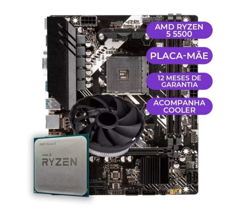 Kit Upgrade Gamer AMD Ryzen 5 5500 + B450M