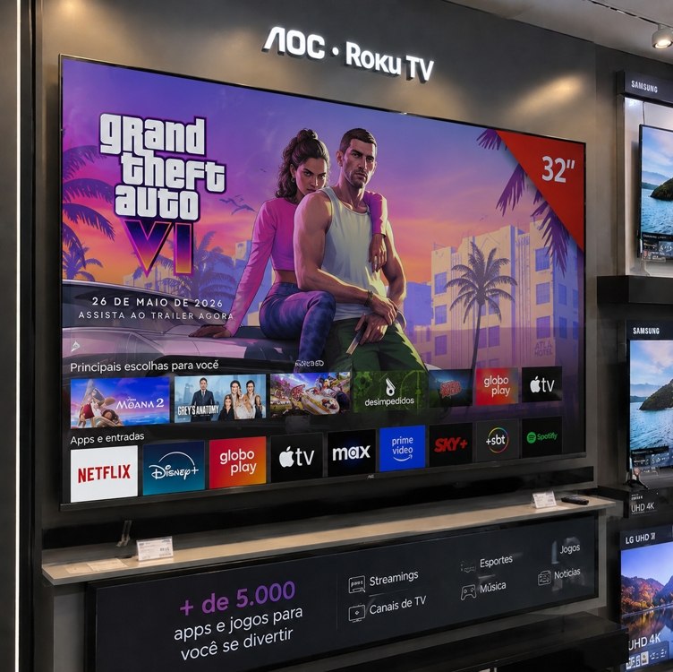 Smart Tv Aoc Dled 32 Wi-fi Roku Tv Quad Core 32s5155/78g