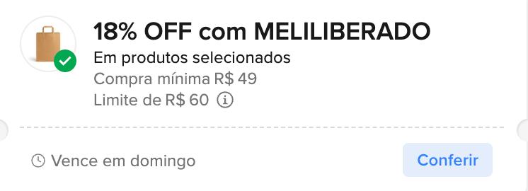 CUPOM MERCADO LIVRE - 18% OFF em R$49