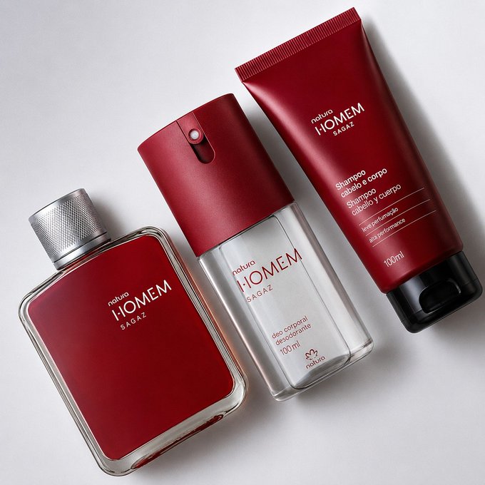 Kit Presente Natura Homem Sagaz - Deo Parfum 100ml + Shampoo 2em1 100ml + Desodorante 100ml + Frete Grátis