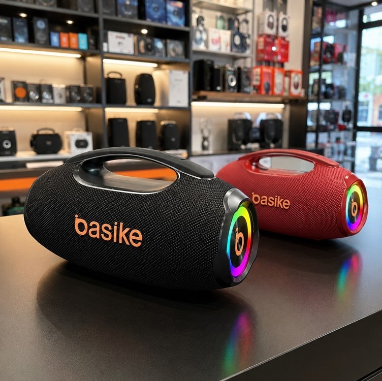 Basike Caixa de Som Boombox Plus 80W 8000Mah 10hrs Portátil Bluetooth 5.3