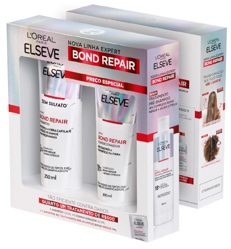Kit Reparação Molecular L'Oréal Paris Elseve Bond Repair com Ácido Cítrico