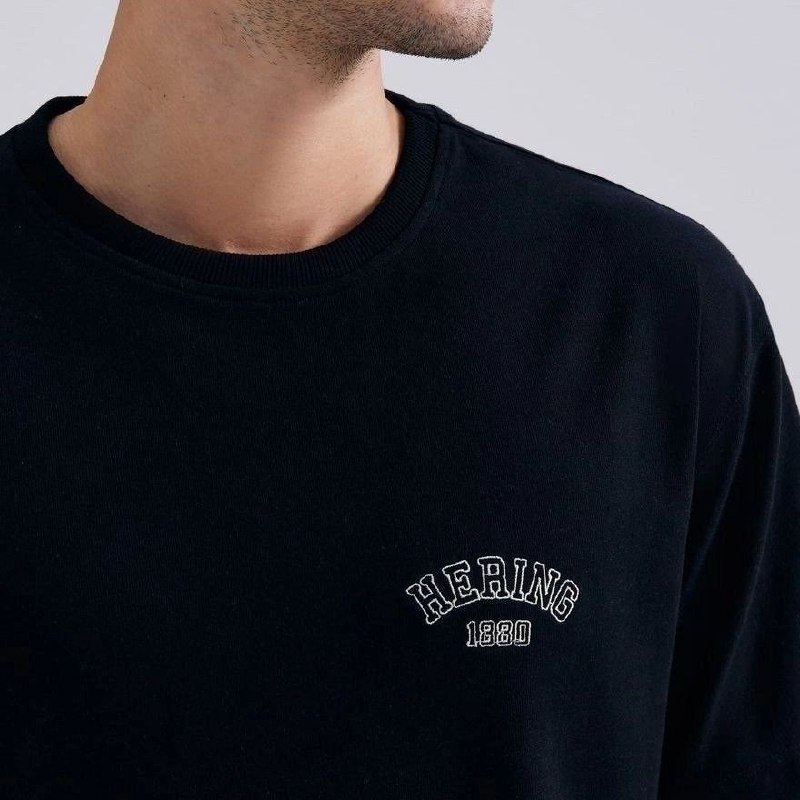 Camiseta Masculina Relaxed Manga Curta Com Bordado Hering