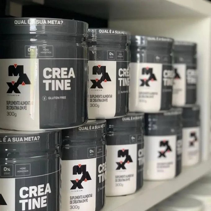 Kit 2x Creatina Max Titanium Monohidratada em Pó Sem Sabor 300g