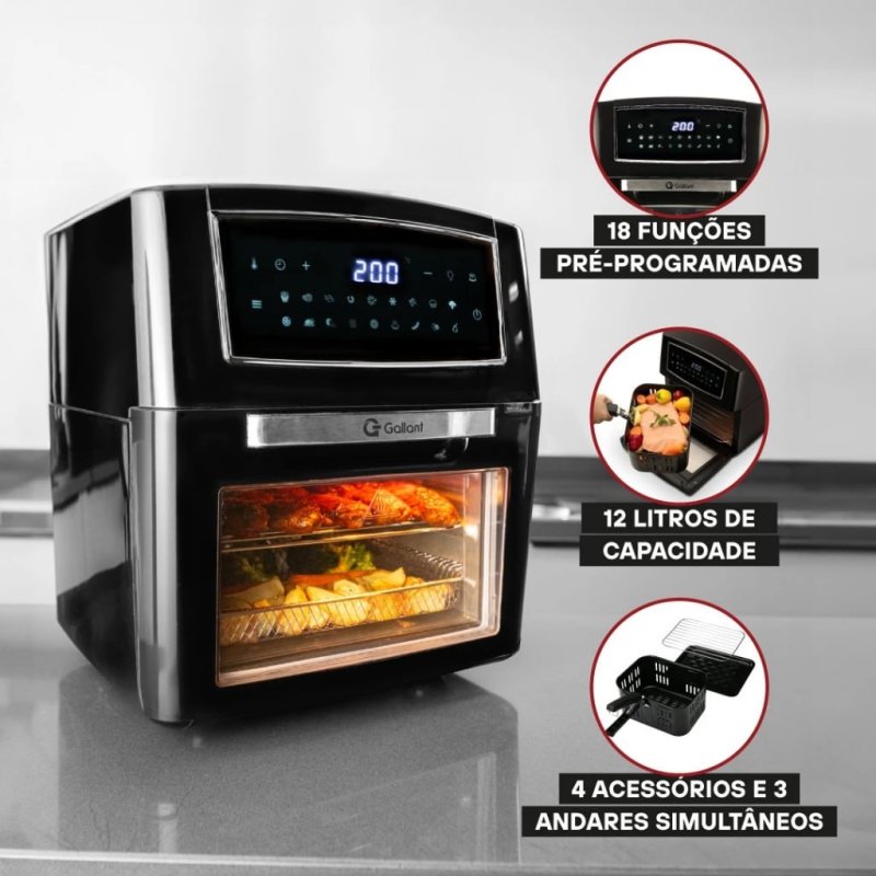Fritadeira Elétrica Air Fryer Oven 12L Gallant GFE12 Super Family 127V