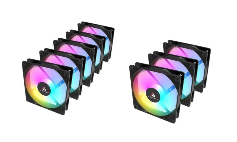Kit Fans Acegeek Rw12 5x1, Rainbow, 5x120mm, Preto