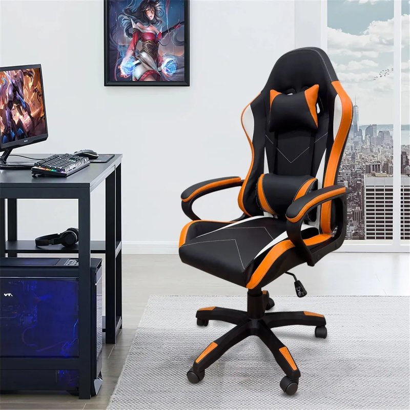 Cadeira Gamer Python Fly XHGC06 Laranja Altura Ajustável Ergonomica