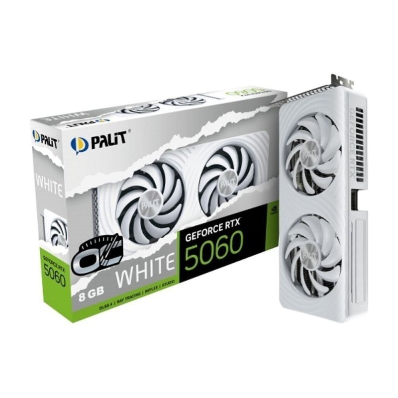 Placa de Video GeForce NVIDIA PALIT RTX 5060 WHITE OC 8GB GDDR7 NE75060U19P1-GB2063M