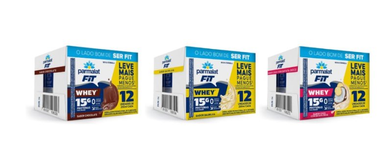 Pack 12 un. Parmalat WheyFit 15g de Proteína 250ml