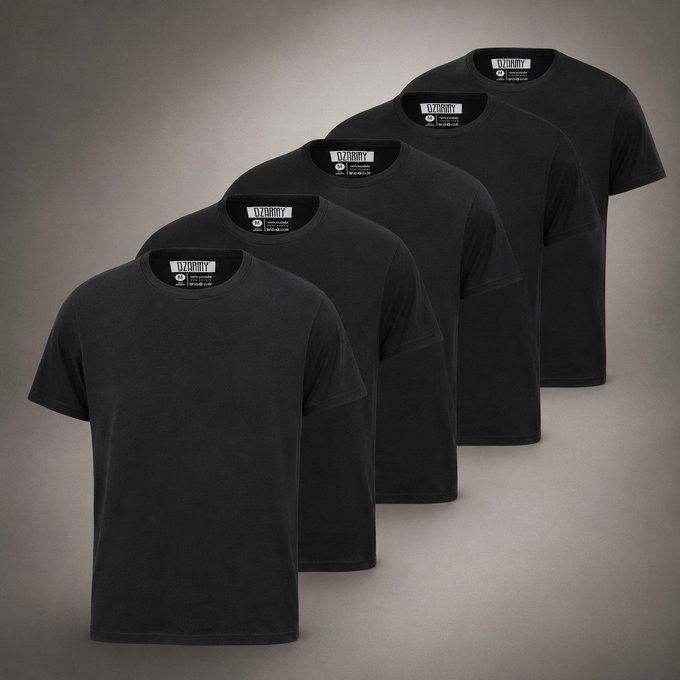 Kit 5 Camisetas Básica Algodão Lisas Gola Redonda Regular