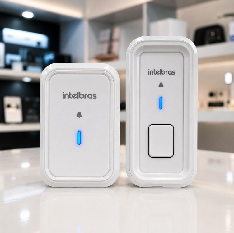 Campainha Sem Fio Intelbras Cib 101 Com Protetor 2 Entradas