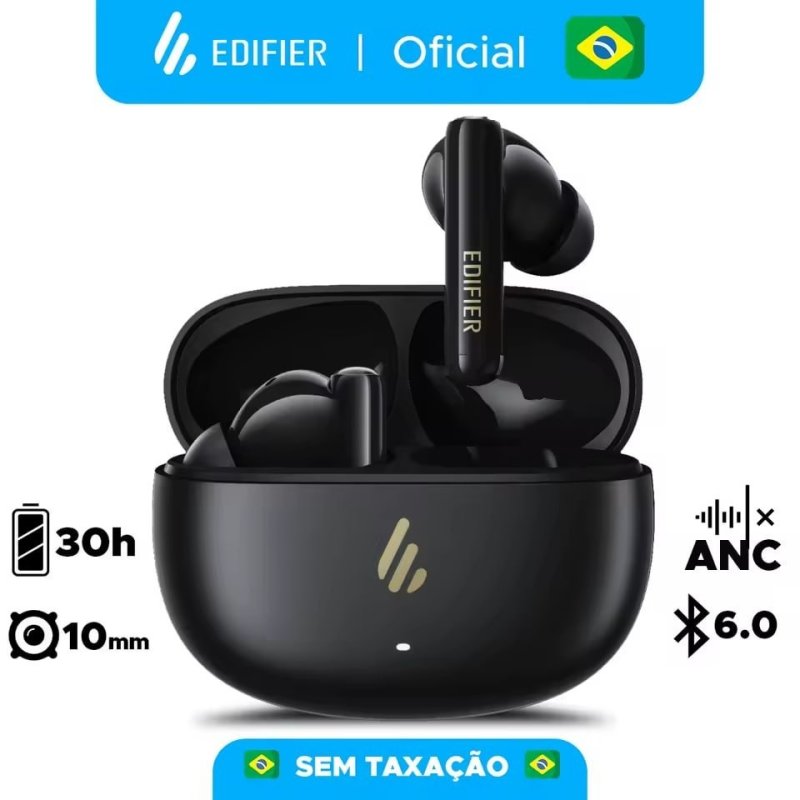 Edifier X5 Pro V25 Fone de Ouvido TWS Bluetooth 6.0 com Cancelamento de Ruído