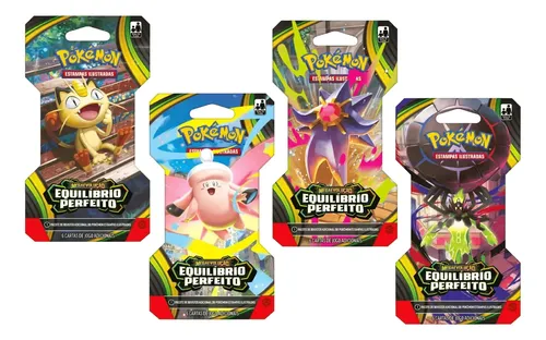 Caixa lacrada com 24 pacotes de Pokémon TCG Equilíbrio Perfeito
