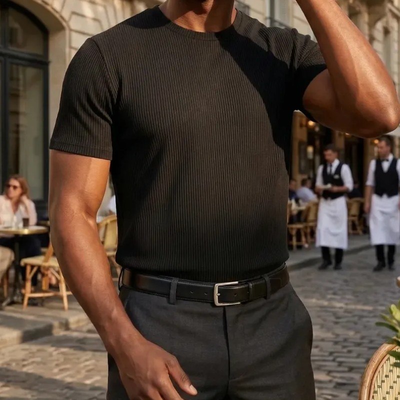Kit 3 Camisetas Masculina Canelada Americana Gola Careca