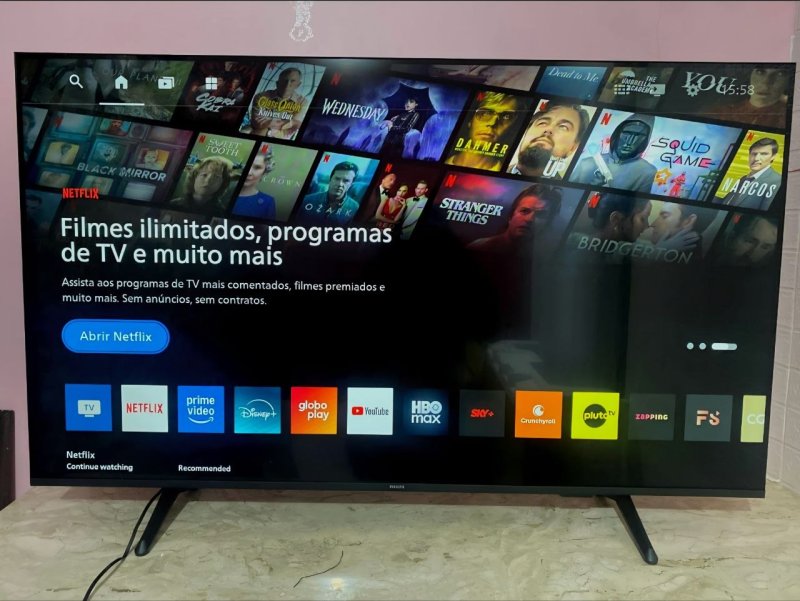 Smart TV Philips 55" 4K HDR, Google TV, Comando de Voz