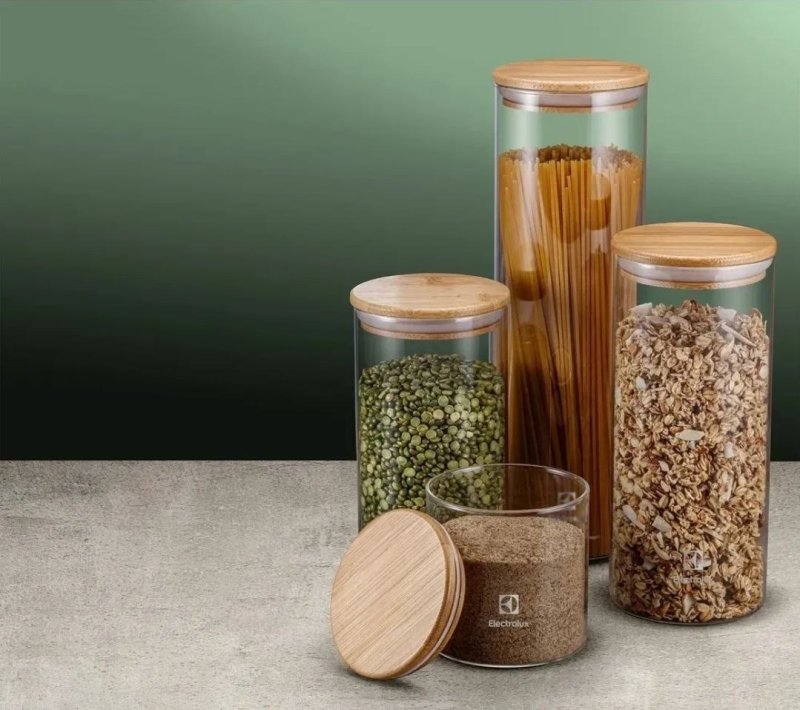 Electrolux Kit Potes Herméticos com Tampa De Bambu 4 Unidades
